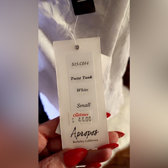 Twist Tank Top | Womens | White | Size S | Apropos | NEW - Picture 5 of 5